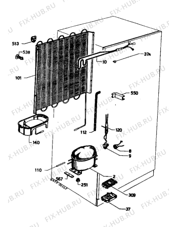 Взрыв-схема холодильника Castor CM263DBS - Схема узла Refrigerator cooling system